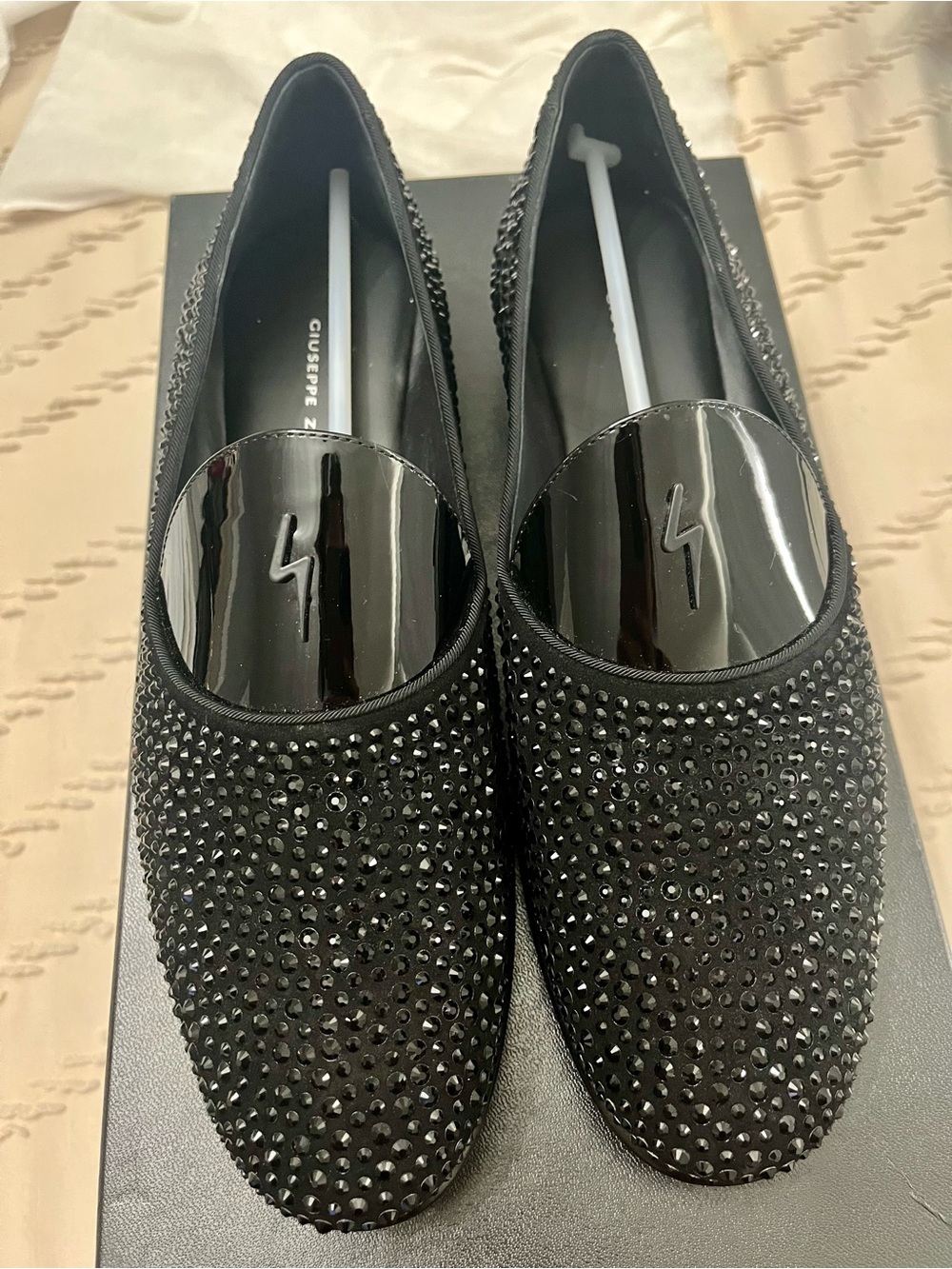 Men’s Giuseppe Zanotti David Flash Loafers Black Size 40 EU | Designer